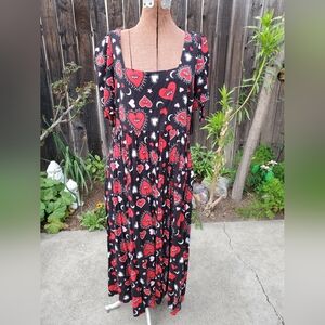 Hell Bunny Black and Red Heart Dress